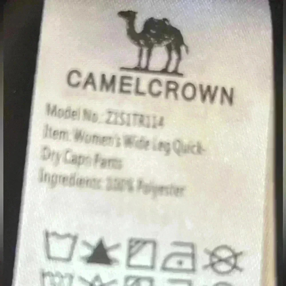 Camel Crown Women's XL Black Wide-Leg Quick-Dry Capri Pants - Picture 12 of 13